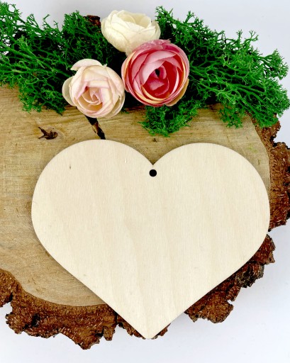 SRDCE drevené SRDCE preglejka DIY prívesok na decoupage 10cm - 10 ks