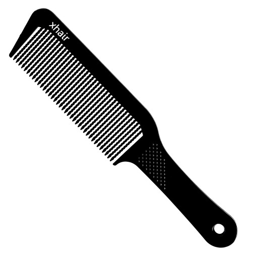 Hrebeň na strihanie pánskych vlasov s vrúbkovanou Barber's rukoväťou s vlnkou