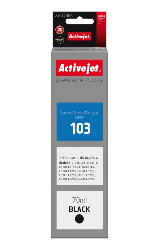 ATRAMENT 103 ACTIVEJET PRE EPSON ECOTANK L3110 L3251 L3150 L3160 L3210 L3256 BK