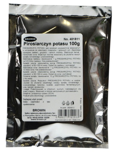 BROWIN metabisulfit draselný 100g 401811