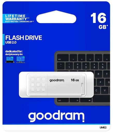 Pendrive Goodram UME2-0160W0R11 16 GB UME2 WHITE USB 2.0 White