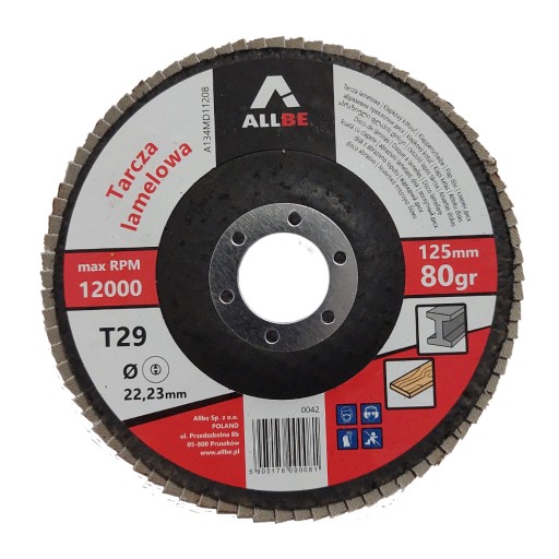 Lamelový kotúč 125mm P80 kov drevo
