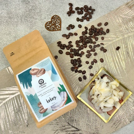 Zrnková káva s príchuťou KOKOS Arabica, čerstvo pražená Zdravá tu 150 g