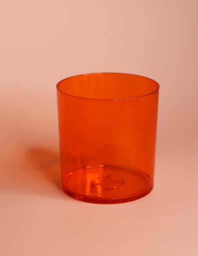 PC nádoba na pohár na nalievanie sviečok 280 ml oranžová transparentná - 1 ks.