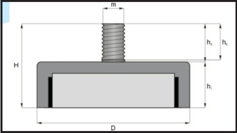 1 x C10L neodýmový magnetický držiak držiak neodýmový magnet so závitom