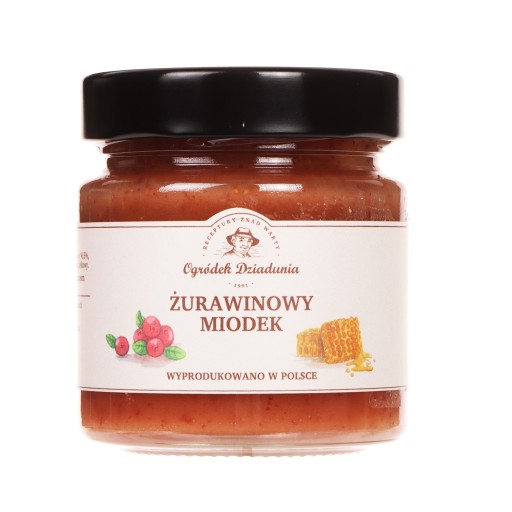 Brusnicový med Med s brusnicami 250g Ogródek Dziadunia