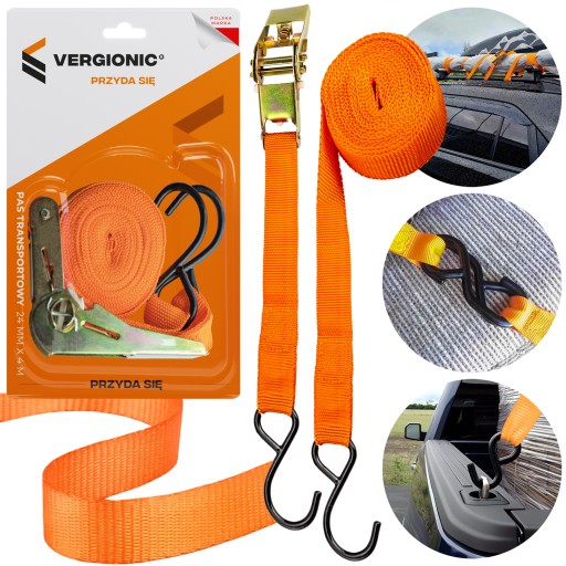 Transportný pás s napínačom 4m/25mm Uťahovanie batožiny 25mm x 4m