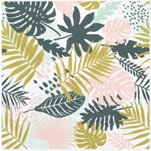 Havajské ALOHA NAPKINS palmové listy PARTY 20 ks