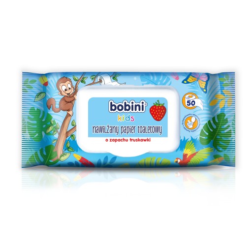 Bobini Vlhčený toaletný papier Jahoda 50 ks.