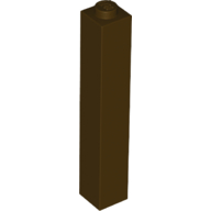LEGO Beam 1x5 x1 tmavohnedá 2453b - 2 ks