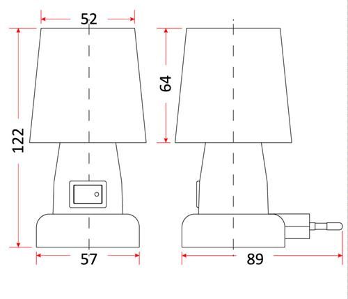 Nočná lampa v kontakte s tienidlom lampy ML-1, žiarovka E14 7W