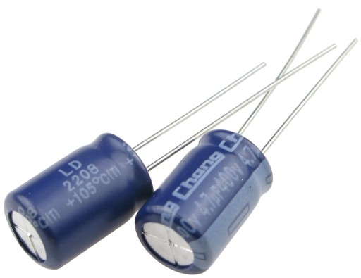 Elektrolytický kondenzátor 4,7uF/400V 105'C Chang LD (2 ks) /4405-2