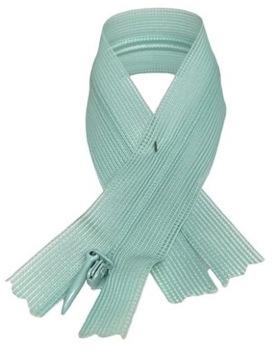 Pevný skrytý zips mint 22 cm