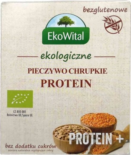 BIO chrumkavý chlieb PROTEIN šošovica hrášok BEZLEPKU bez cukru 100 g