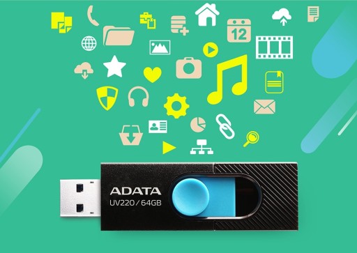 ADATA Pendrive UV220 64GB USB2.0 Čierna a modrá