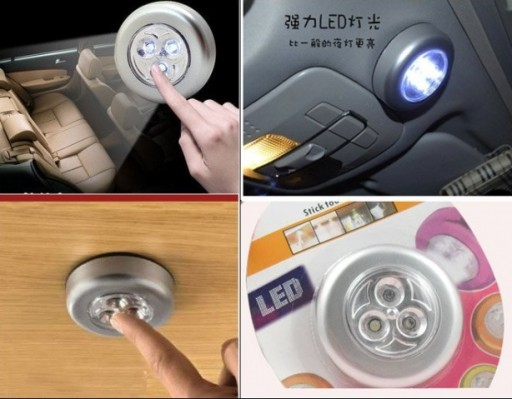 3 LED SAMOLEPIACA DOTYKOVÁ LAMPA, NA BATÉRIU