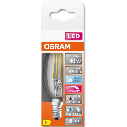 E14 LED žiarovka 3,4W 4000K CRI90 Stmievateľná OSRAM