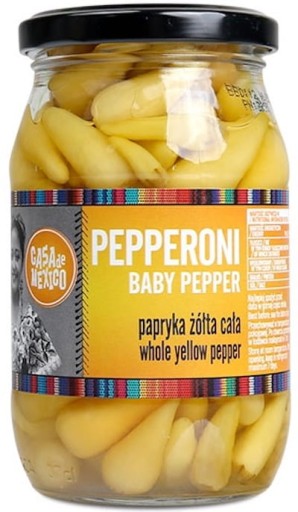 Pepperoni Pepper Yellow Yellow Baby celé 325g CASA MEXICO