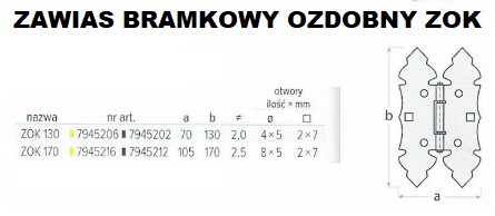 Ozdobný pánt na opletenú bránu, 170mm