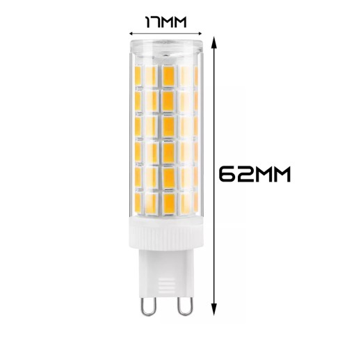 G9 LED žiarovka 9W 900lm teplá biela neblikajúca CCD silná a účinná
