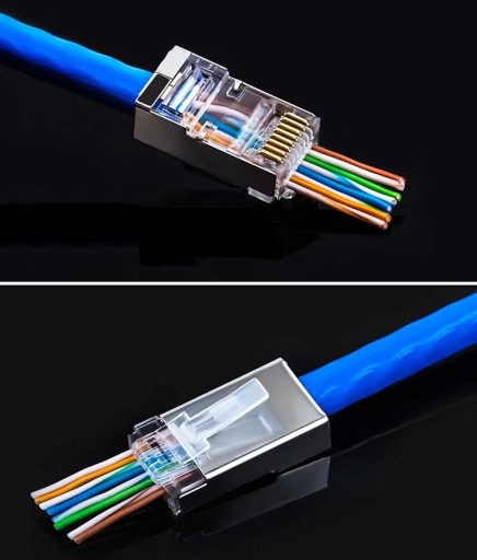 RJ45 ZÁSTRČKA, kat5e obrazovka, PRIESTOROVÁ EZ, 10 kusov FTP