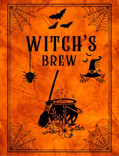 HALLOWEENSKÉ ŠTÍTKY NA FĽAŠE Witch Brew 10 ks