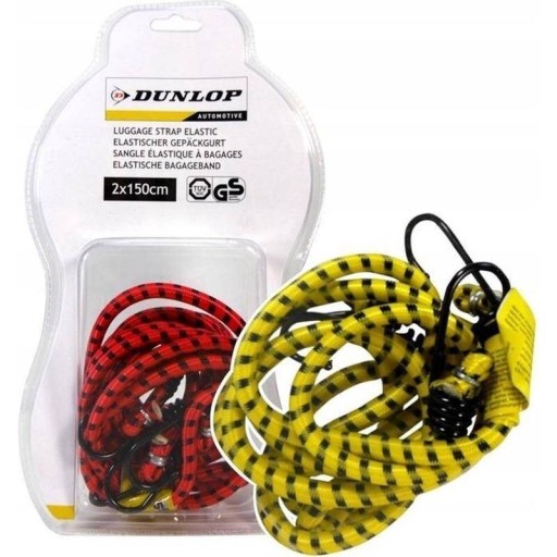 Dunlop - Popruhy na zaistenie batožiny 2x150 cm (žlté)
