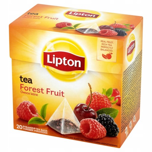 Lipton Ochutený čierny čaj Lesné ovocie pyramídy 20 ks 34g