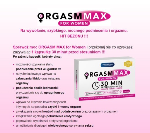 Doplnok stravy Medica-Group Orgasm Max For Women na vyvolanie vzrušenia