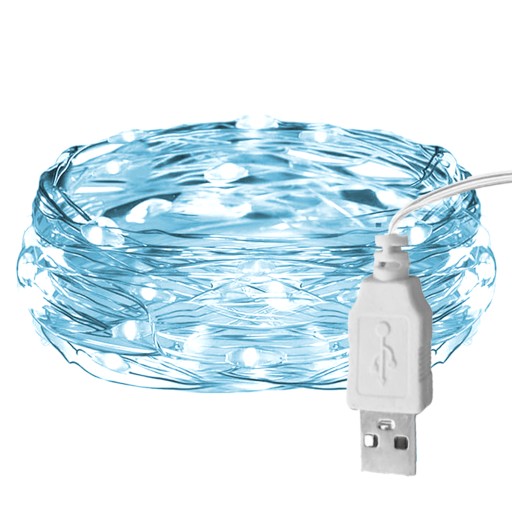 LED VIANOČNÉ SVIETIDLÁ REŤAZOVÁ GARLANDA VIANOČNÝ STROMEC USB 100LED 10m 2700K