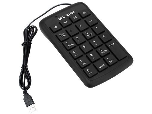TICHOMEMBRÁNOVÁ NUMERICKÁ KLÁVESNICA KÁBLOVÁ USB PRE KANCELÁRSKY LAPTOP PC