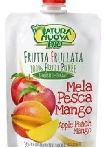 OVOCNÁ KABELKA JABLKO - MANGO - BROSKYŇA BEZ PRIDANÝCH CUKROV BIO 100 g