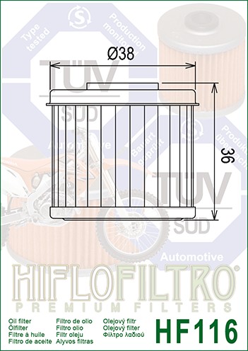 OLEJOVÝ FILTER HIFLOFILTRO HF116