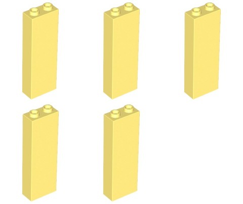 LEGO 2454 PILLAR 1x2x5 svetlo žltá (20g) 5 ks.