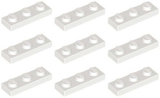 LEGO PLATE 3623 1x3 biela NOVINKA (5g) 9 ks.