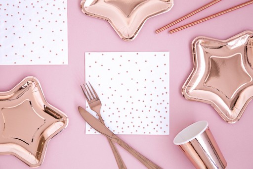 Rose Gold taniere Party Star 18cm 6 ks.