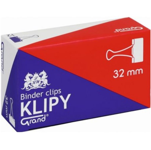 KANCELÁRSKE KLIPY KLIPY 32MM 12KS GRAND