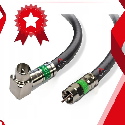 Kábel F-Plug Anténna zástrčka Pravouhlá 2M Vonkajšia