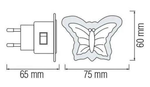 BUTTERFLY LED ZÁSUVNÁ LAMPA DUFFY 02251 IDEUS