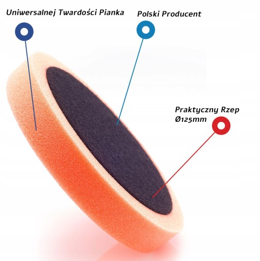 Leštiaci kotúč Medium 150/125 so suchým zipsom Sponge Leštiaci kotúč Orange ABW
