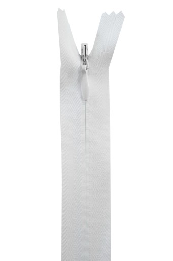 Vnútorný tkaný zips C3 30 cm Biely