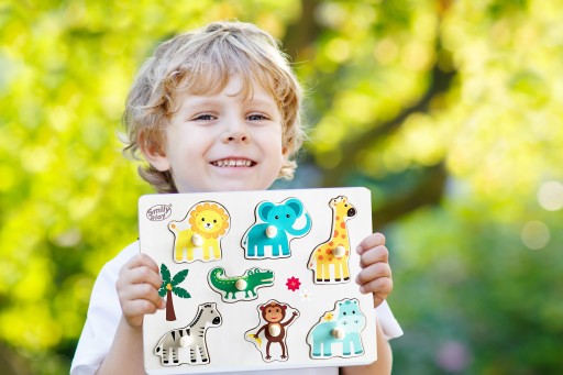 Drevené puzzle zoo SMILY PLAY Montessori