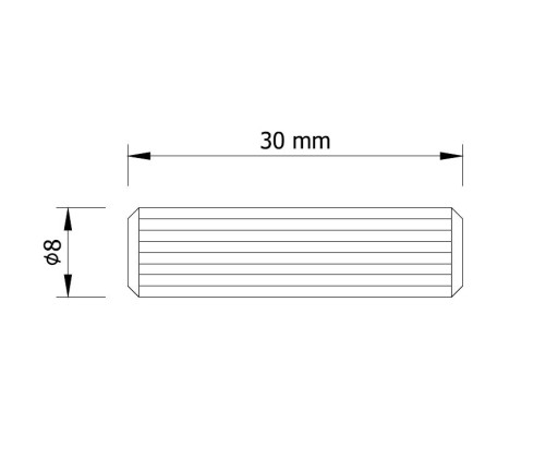 100 x Hmoždinka do nábytku z bukového dreva Ø 8 x 30 mm