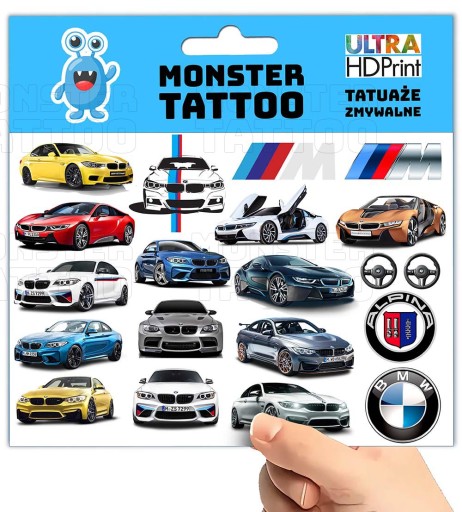 UMÝVAJÚCE DOČASNÉ TETOVANIE PRE DETI BMW ALPINA ORIGINÁLNE VZORY