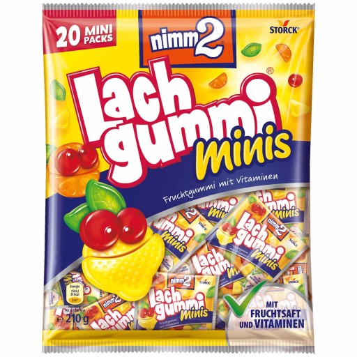 Śmiejżelki Mini Nimm2 Lach Gummi Fruit Gummies 20 ks 210g z Nemecka