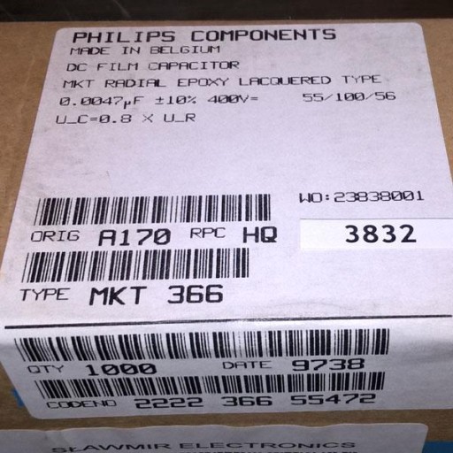 Kondenzátor MKT366 Philips 4.7nF 400V R7.5 10% x10