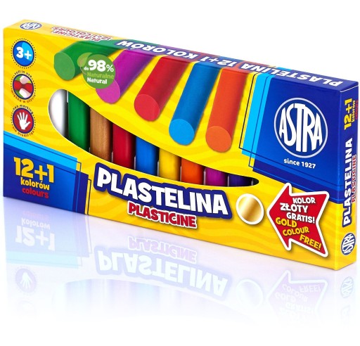 Astra PLASTELINA 12+1 Farby POĽSKÝ produkt