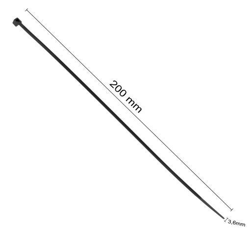 Sťahovacie pásky káblové pásky káblové pásky 3,6 x 200 mm veľmi pevné 100 ks