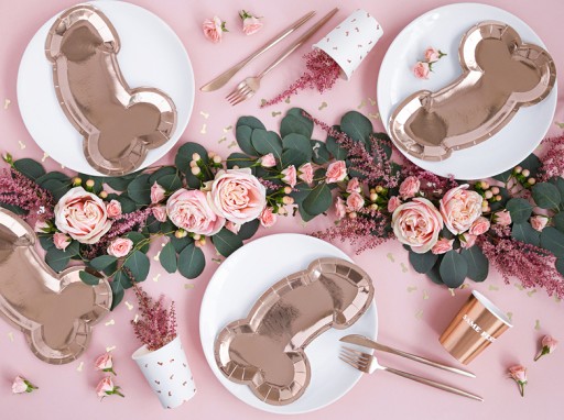 Papierové poháriky Peniski Rose Gold 6 ks