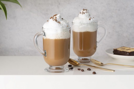 Pohár na latte, sklenený hrnček s uškom, Altom Design Werona, 310 ml